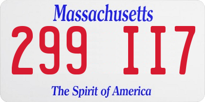 MA license plate 299II7