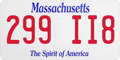 MA license plate 299II8