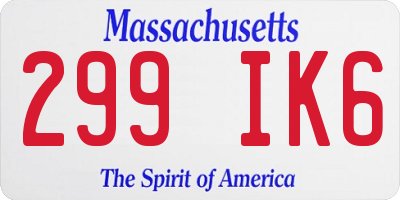 MA license plate 299IK6