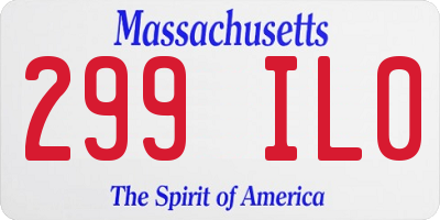 MA license plate 299IL0