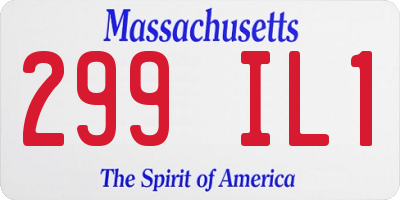 MA license plate 299IL1