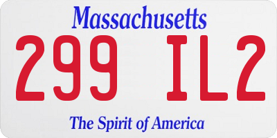 MA license plate 299IL2