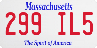 MA license plate 299IL5