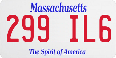 MA license plate 299IL6