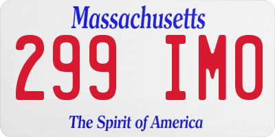 MA license plate 299IM0