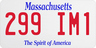 MA license plate 299IM1