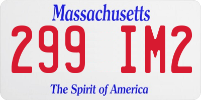 MA license plate 299IM2