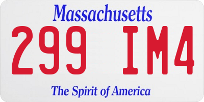 MA license plate 299IM4