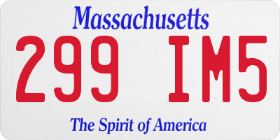 MA license plate 299IM5