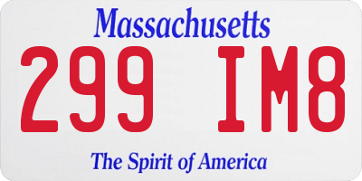 MA license plate 299IM8