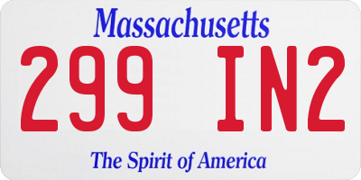 MA license plate 299IN2