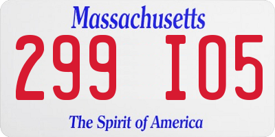 MA license plate 299IO5