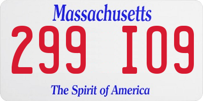MA license plate 299IO9