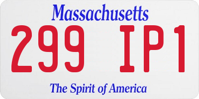 MA license plate 299IP1