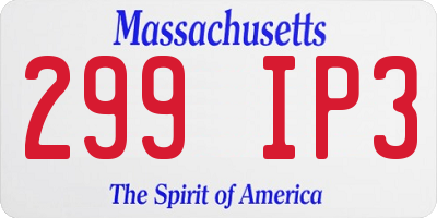 MA license plate 299IP3
