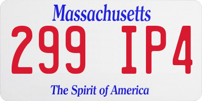 MA license plate 299IP4