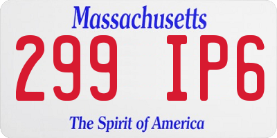 MA license plate 299IP6