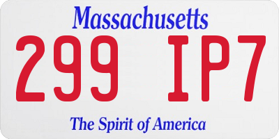 MA license plate 299IP7