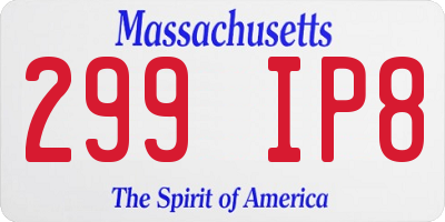 MA license plate 299IP8