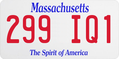 MA license plate 299IQ1