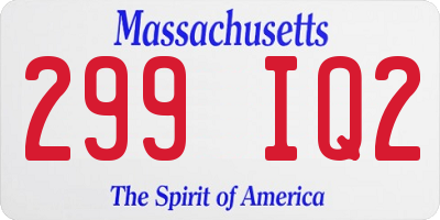 MA license plate 299IQ2