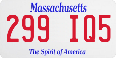 MA license plate 299IQ5