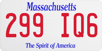 MA license plate 299IQ6