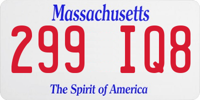 MA license plate 299IQ8