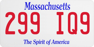 MA license plate 299IQ9