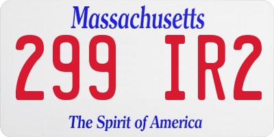 MA license plate 299IR2
