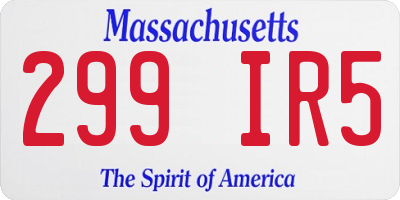 MA license plate 299IR5