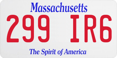 MA license plate 299IR6