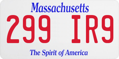MA license plate 299IR9