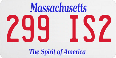 MA license plate 299IS2