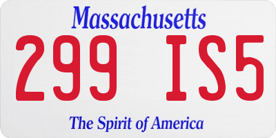 MA license plate 299IS5