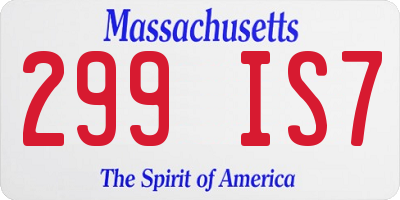 MA license plate 299IS7