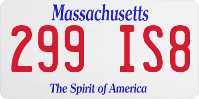 MA license plate 299IS8