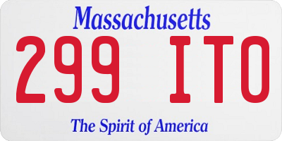 MA license plate 299IT0