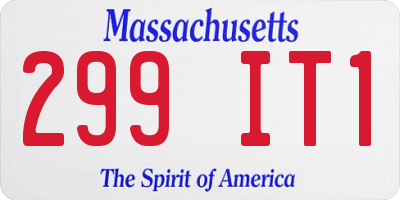 MA license plate 299IT1