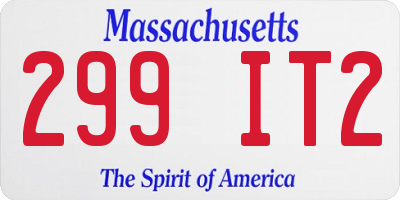 MA license plate 299IT2