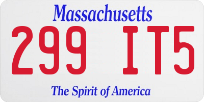 MA license plate 299IT5