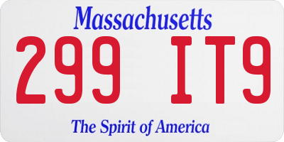 MA license plate 299IT9
