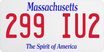 MA license plate 299IU2