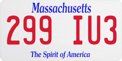 MA license plate 299IU3