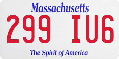 MA license plate 299IU6
