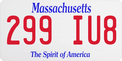 MA license plate 299IU8