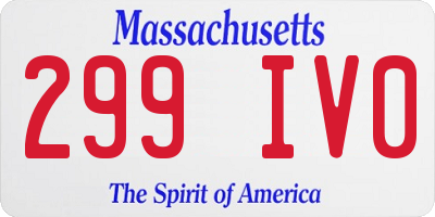 MA license plate 299IV0