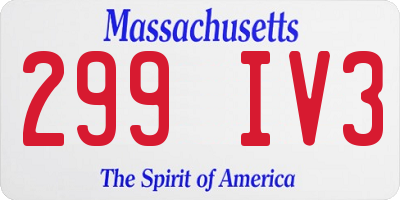 MA license plate 299IV3