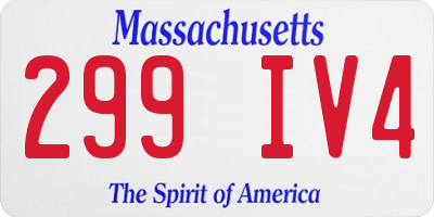 MA license plate 299IV4