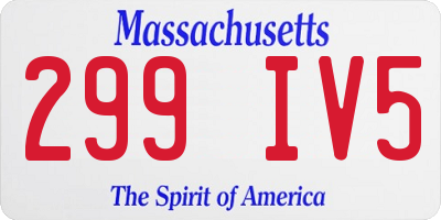 MA license plate 299IV5